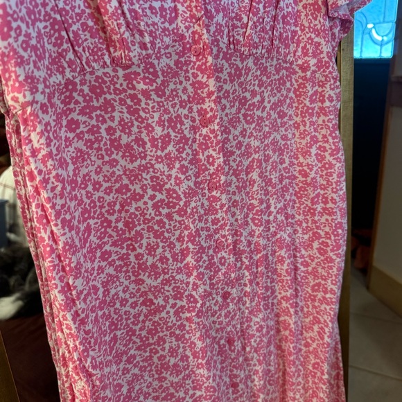 Old Navy Pink Floral Midi Dress - Picture 5 of 7